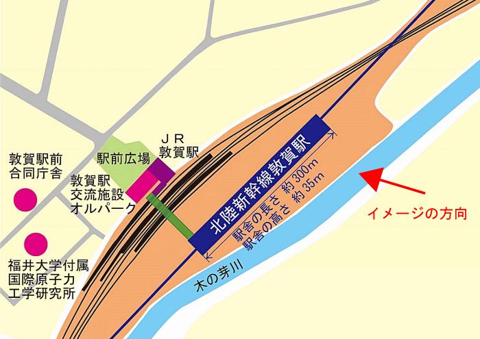 新幹線駅舎の位置図