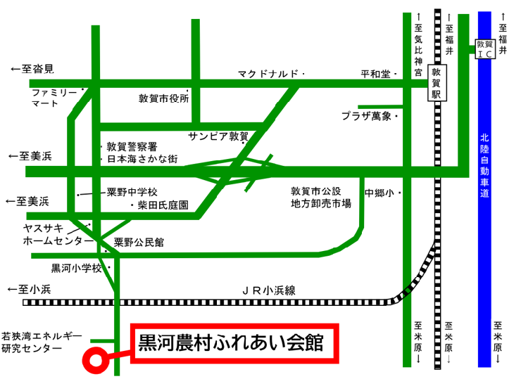 黒河農村ふれあい会館の地図です