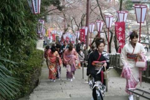 振袖を着た女性たち