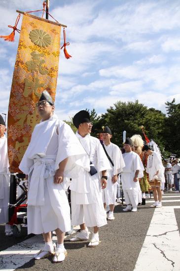 出発直前の武者行列