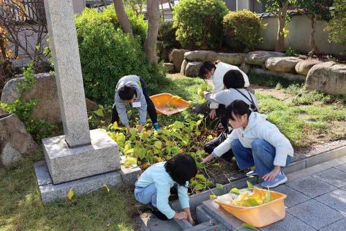 境内掃除の様子
