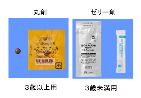 安定ヨウ素剤には丸剤とゼリー剤があります