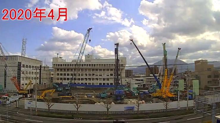 新庁舎建設工事タイムラプス動画（令和2年4月1日から6月30日）