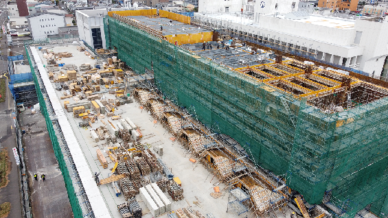 新庁舎建設工事の写真（令和3年2月）
