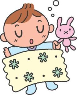 熟睡している子どものイラスト