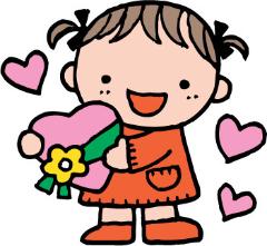 バレンタインチョコを持った女の子のイラスト