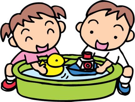 水あそびのイラスト