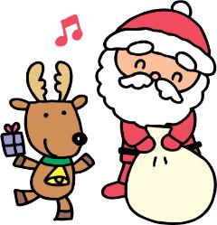 サンタクロースとトナカイの絵