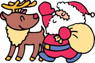 サンタとトナカイのイラスト