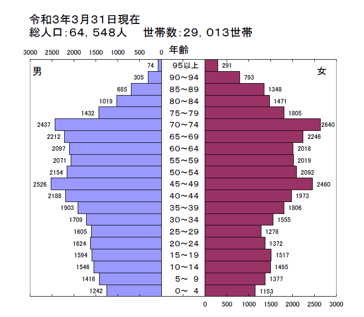 令和3年人口ピラミッド図