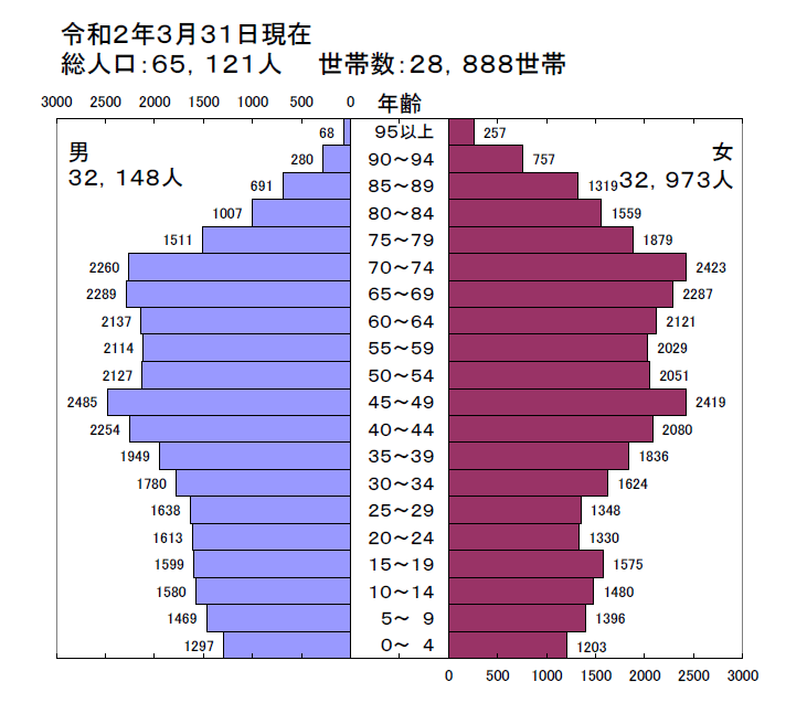 令和2年人口ピラミッド図