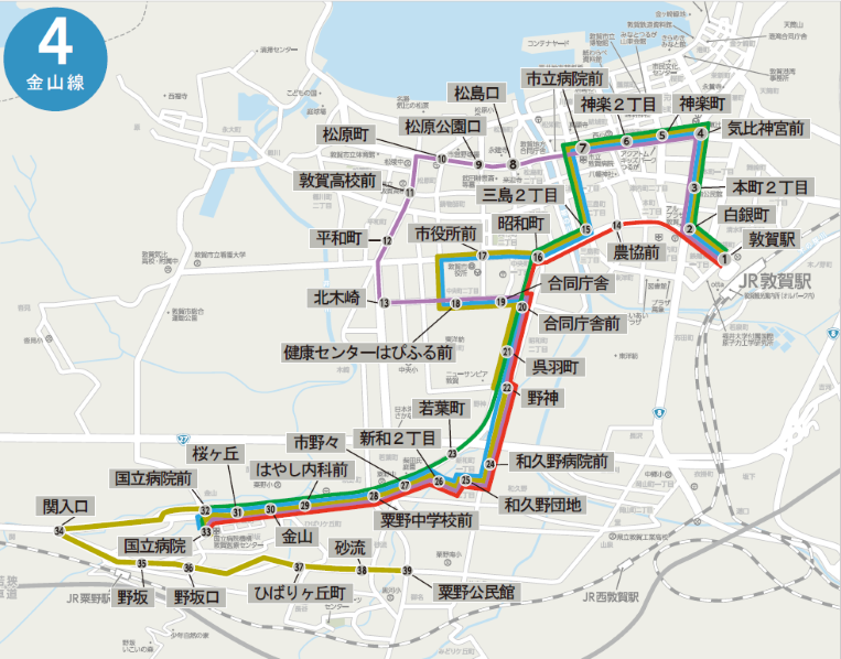 金山線路線図