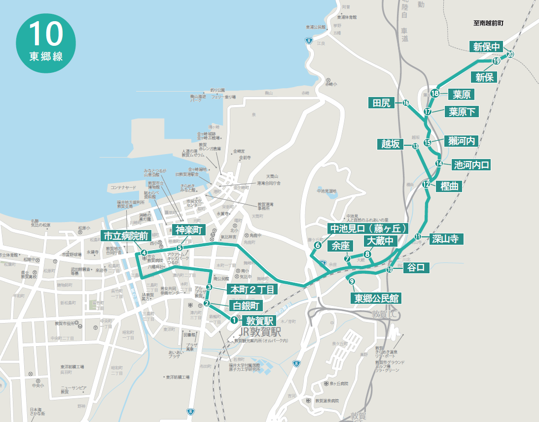 東郷線路線図