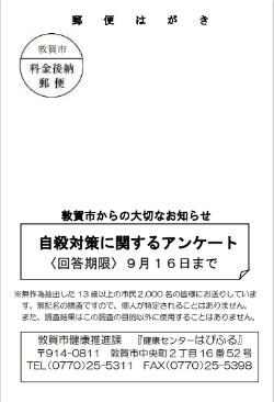 アンケート協力依頼はがきの画像