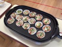 ピザを焼いている様子