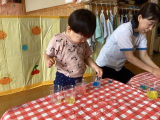 寒天遊びをしています