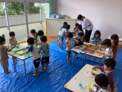 寒天遊びをしています