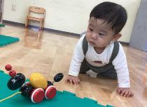 紐を引っ張ると、卵が動くよ。