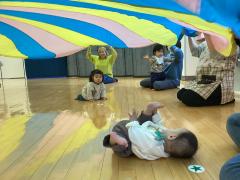 パラバルーンを広げているところ