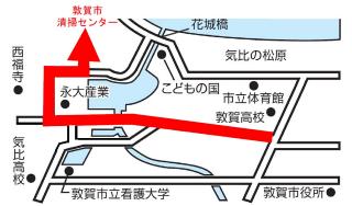 櫛川、櫛川町二丁目方面からの地図