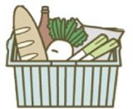 品物は備え付けの買い物カゴに入れましょう