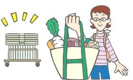 お店のカゴは必ずお店に返しましょう