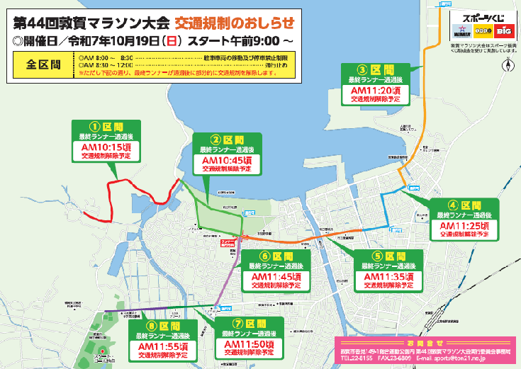 敦賀マラソン大会交通規制図