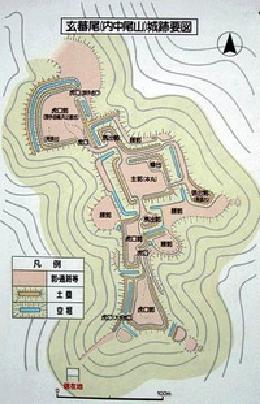 玄蕃尾城縄張り図