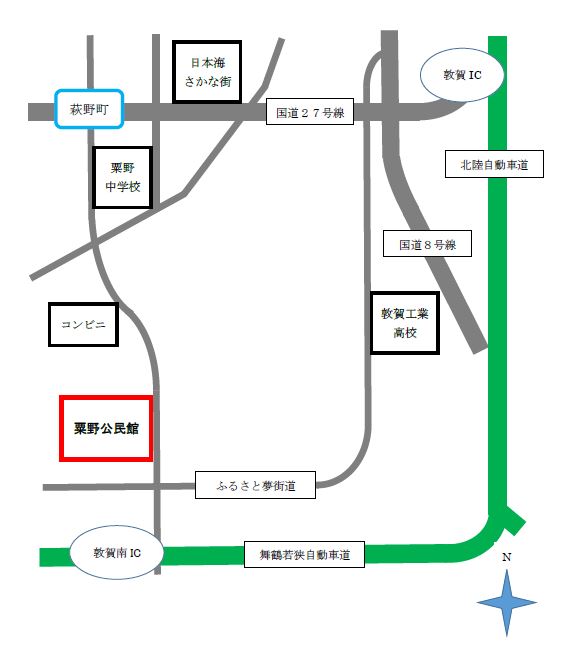 粟野公民館周辺マップ