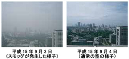 光化学スモッグの様子（資料提供：環境省）の画像