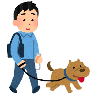 犬と散歩をしているイラスト