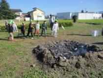 さつもいもを焼いている画像