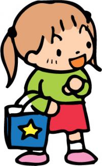 お買い物をする女の子のイラスト