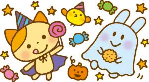 ハロウィンにまつわるおばけやお菓子の画像
