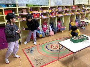 コマ回しに挑戦