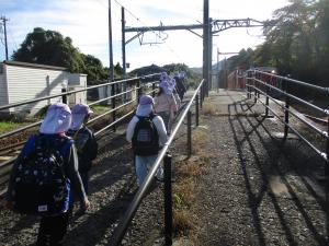 粟野駅に到着しました