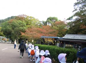 町探険が終わって帰っています