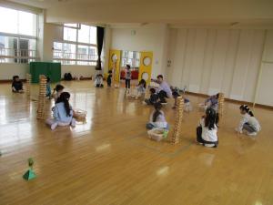 ブロック積みをしています