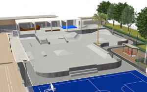 スケートパークゾーンのイメージパース