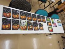 完成したチョークアート作品