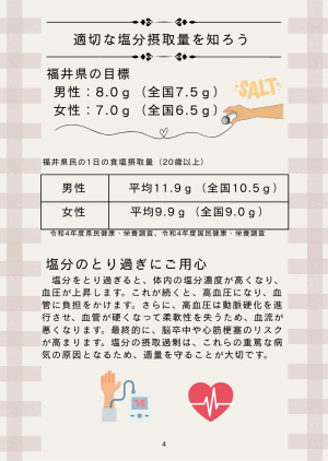 食塩摂取量に関する紙面の画像