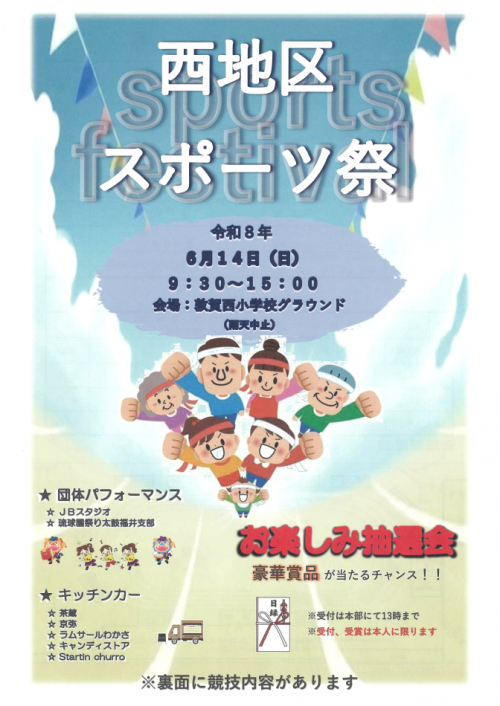 西地区スポーツ祭チラシ(表面)の画像