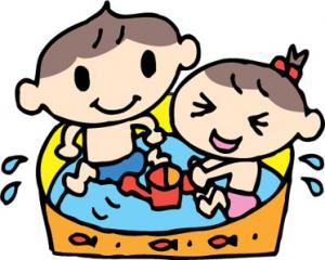 水あそびのイラスト
