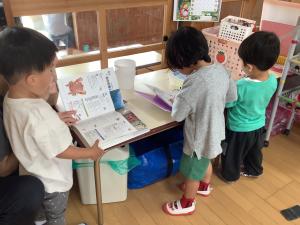 図鑑で調べている画像