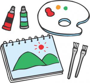 絵の具やパレットのイラスト
