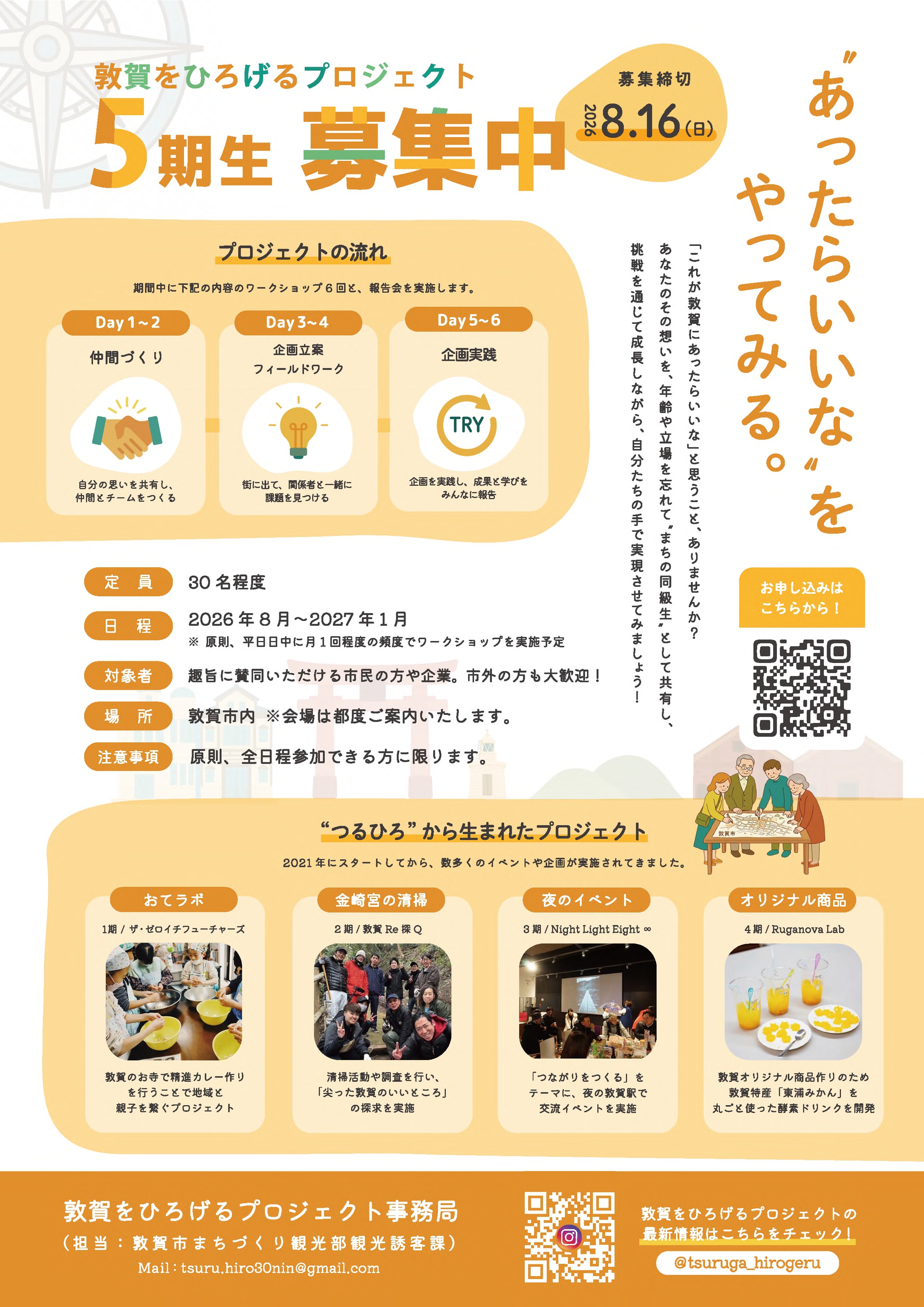 敦賀をひろげるプロジェクト5期生募集案内の画像