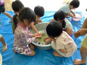 氷に触れている画像