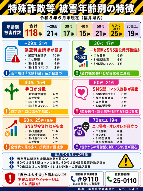 被害年齢別の特徴イメージ図(6月末現在)