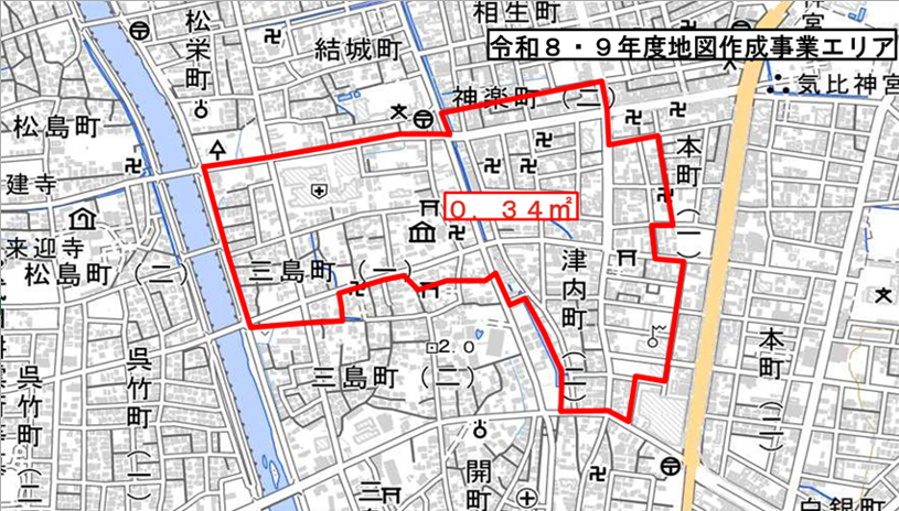 作業地区の地図