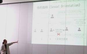 投映資料を見ながら説明する講師の画像